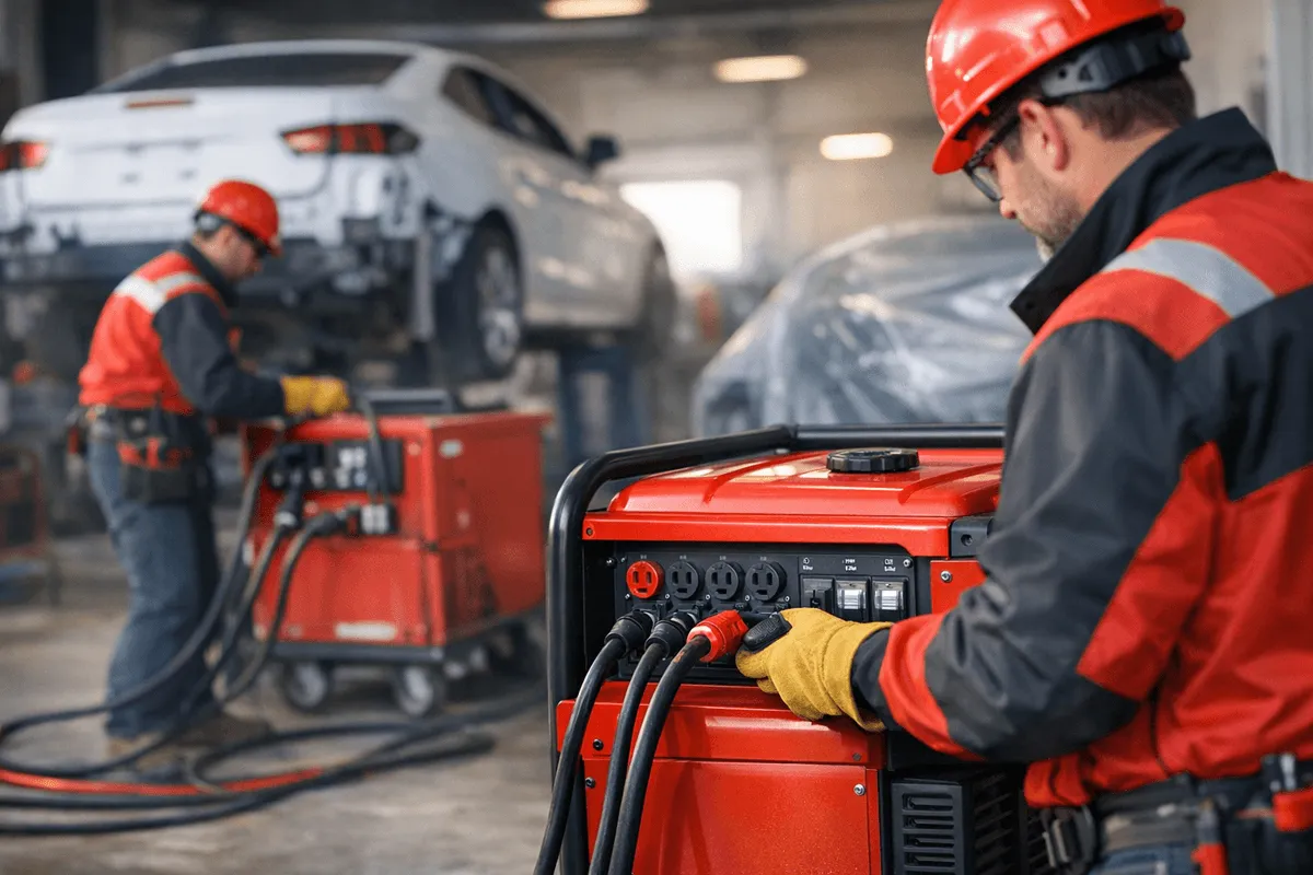 Temporary Power service by Route 6 Auto Body